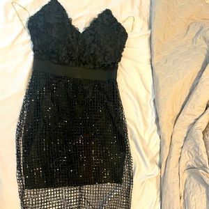 Rare London Black Midi Dress